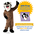 Barry Badger Mascot Costume - SKU 504