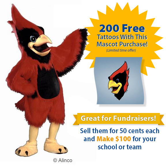 Big Red Cardinal Mascot Costume 411